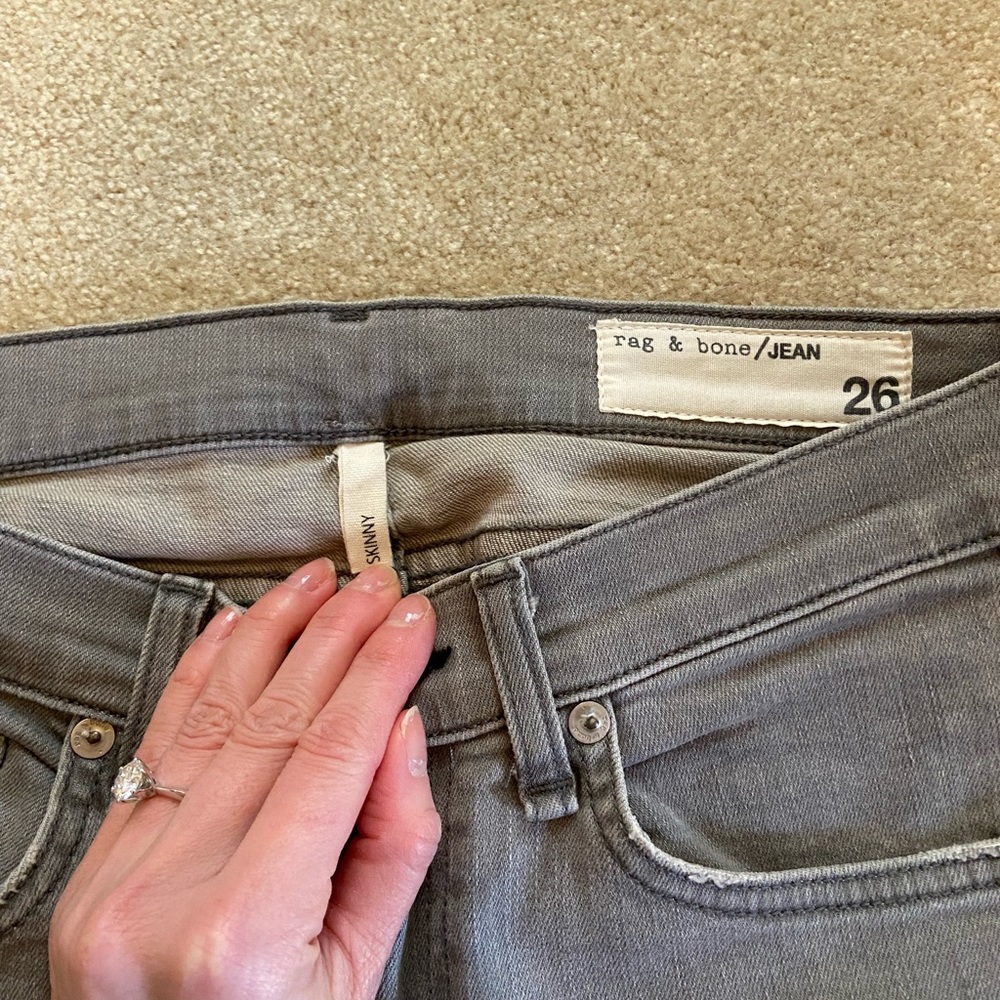 Rag and bone grey destroyed skinnies - Picture 5 of 5